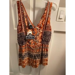 bohemian patterned romper bought from T.J. maxx